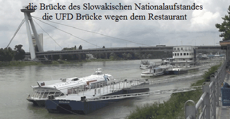 die Brcke des Slowakischen Nationalaufstandes
oder die UFO Brcke wegen dem Restaurant