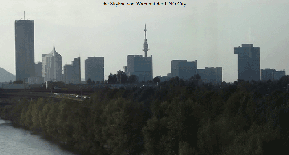 die Skyline von Wien mit der UNO City