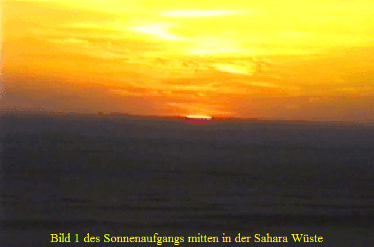 Bild 1 des Sonnenaufgangs mitten in der Sahara Wste