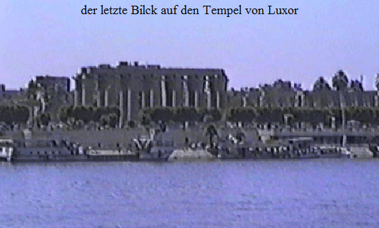 der letzte Bilck auf den Tempel von Luxor