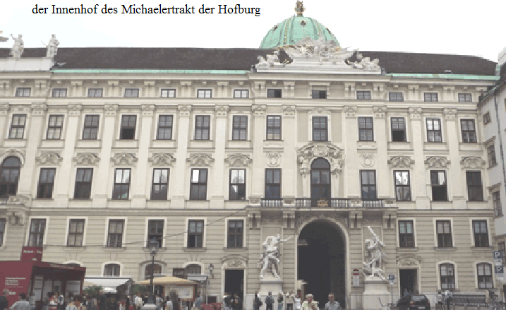 der Innenhof des Michaelertrakt der Hofburg